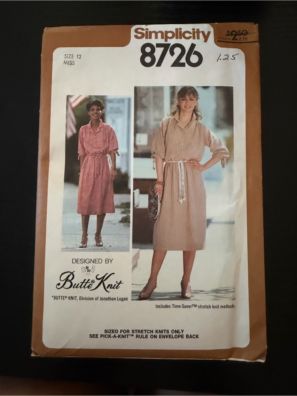 Simplicity 8726 Women's Midi Shirt Dress in Pink and Beige